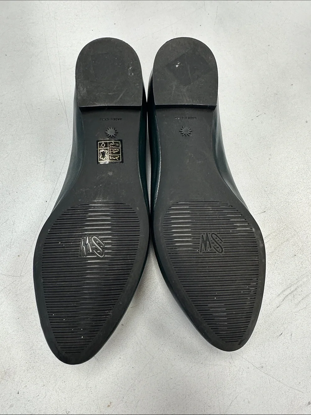 Stuart Weitzman Dark Green Leather Bow Ballet Flats women size 7 - Picture 5 of 9